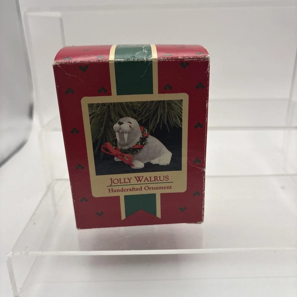 Lot of 4 Hallmark Ornaments~Raccoon, Dogs, Walrus, Town Crier~Vintage